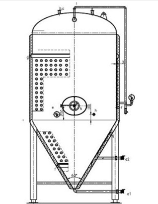 啤酒發(fā)酵罐結(jié)構(gòu)圖