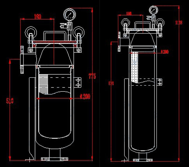 袋式過濾器,布袋過濾器結構圖